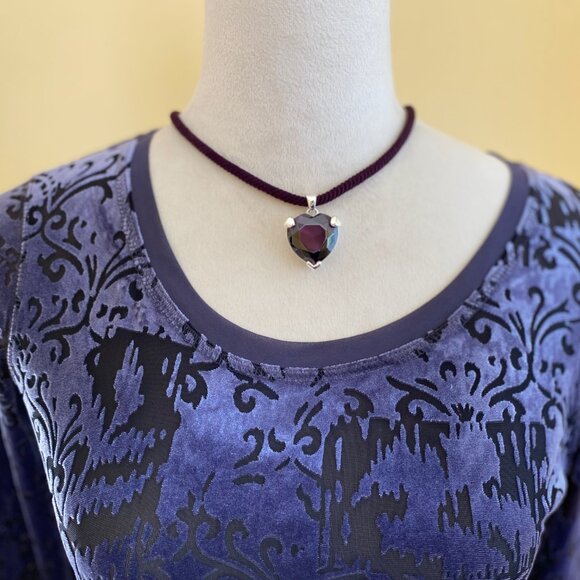 SIMPLY VERA Wang plum purple burnt velvet chiffon tunic, sz XS - Picture 2 of 6